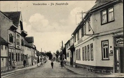 Ak Wandersleben Drei Gleichen Thüringen, Hauptstraße, Gasthof zum Löwen