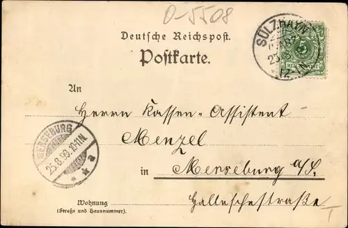 Litho Sülzhayn Ellrich Thüringen, Totalansicht, Gasthaus zur Post