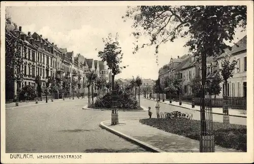Ak Durlach Karlsruhe in Baden, Weingartenstraße