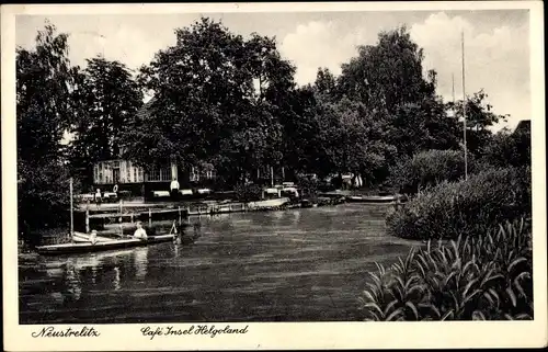 Ak Neustrelitz in Mecklenburg, Cafe Insel Helgoland, Kajak