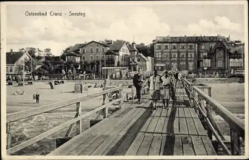 Ak Selenogradsk Ostseebad Cranz Ostpreußen, Seesteg, Strandpartie