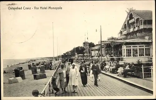 Ak Selenogradsk Ostseebad Cranz Ostpreußen, Strandpromenade, Hotel Monopole