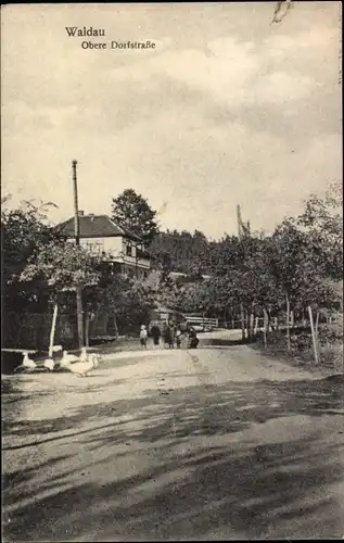 Ak Waldau Schleusingen in Thüringen, Obere Dorfstraße