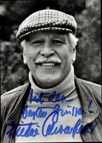 Ak Schauspieler Friedrich Schoenfelder, Portrait, Autogramm, Mütze