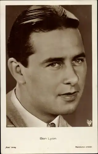 Ak Schauspieler Ben Lyon, Portrait, Ross Verlag 4579/1