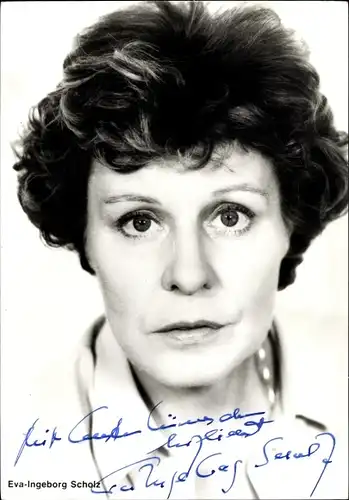 Ak Schauspielerin Eva-Ingeborg Scholz, Portrait, Autogramm