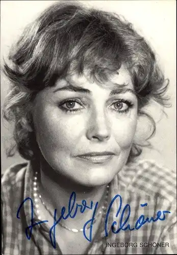 Ak Schauspielerin Ingeborg Schöner, Portrait, Autogramm