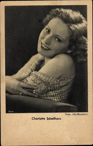 Ak Schauspielerin Charlotte Schellhorn, Portrait