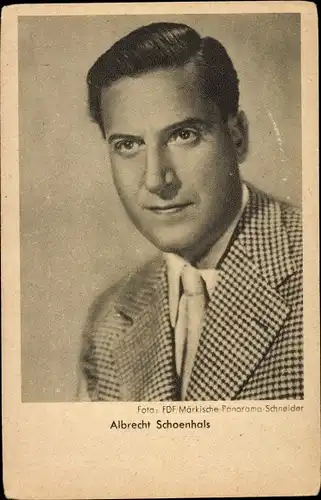 Ak Schauspieler Albrecht Schoenhals, Portrait
