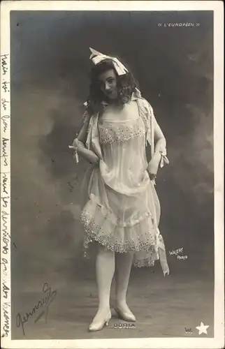 Ak Schauspielerin Doria, Portrait, L'Europeen