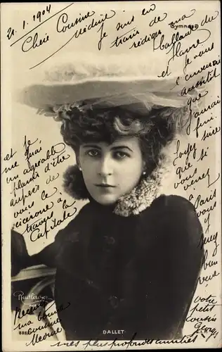 Ak Schauspielerin Dallet, Portrait, Reutlinger