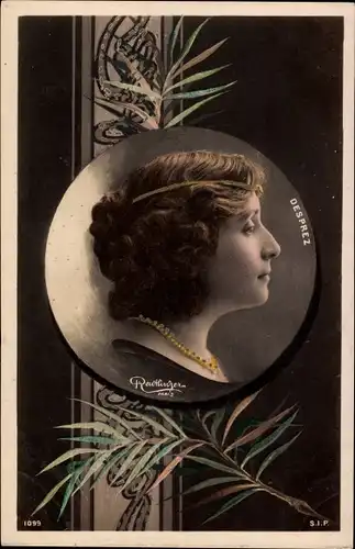 Passepartout Ak Schauspielerin Desprez, Portrait, Reutlinger