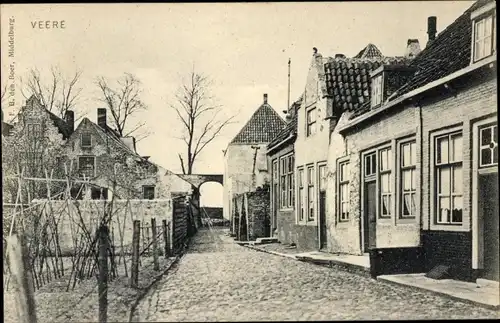Ak Veere Zeeland Niederlande, Straßenpartie
