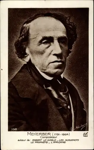 Ak Komponist Giacomo Meyerbeer, Portrait