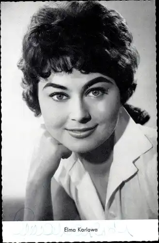Ak Schauspielerin Elma Karlowa, Portrait, Autogramm