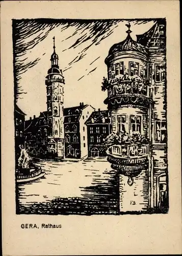Künstler Ak Gera in Thüringen, Rathaus