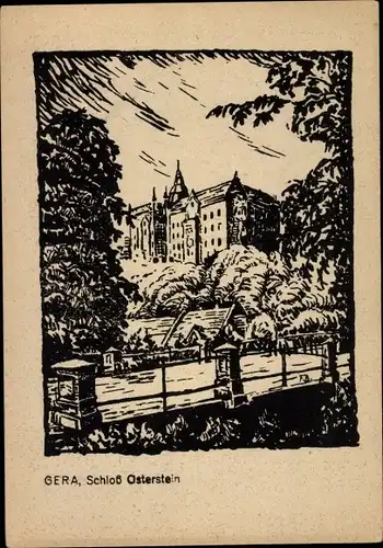 Künstler Ak Gera in Thüringen, Schloss Osterstein