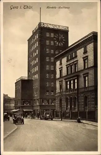 Ak Gera in Thüringen, Handels-Hochhaus