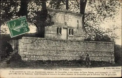 Ak Courcelles-Aisne, Le Calvaire