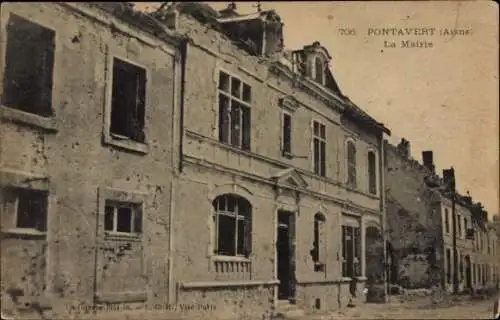 Ak Pontavert Aisne, Das Rathaus