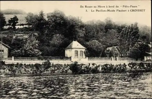 Ak Croisset, Pavillon-Musee Flaubert, Von Rouen nach Le Havre an Bord der Felix-Faure