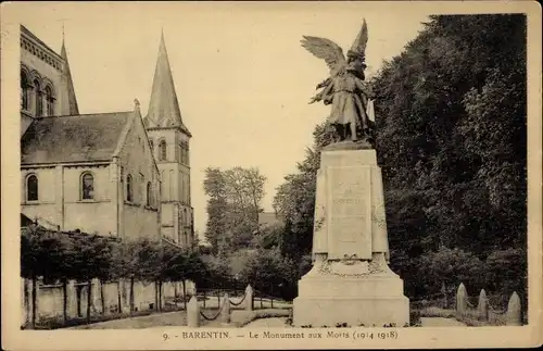 Ak Barentin Seine Maritime, Das Kriegsdenkmal 1914-1918