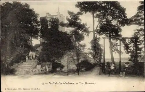 Postkarte Fontainebleau Seine et Marne, Tour Denecourt