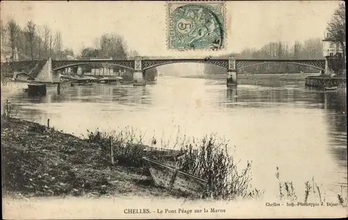 Ak Chelles Seine et Marne, Le Pont Peage an der Marne