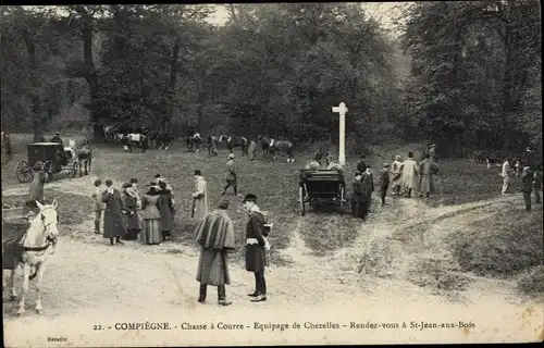 Ak Compiègne Oise, Chasse a Courre, Equipage de Chezelles