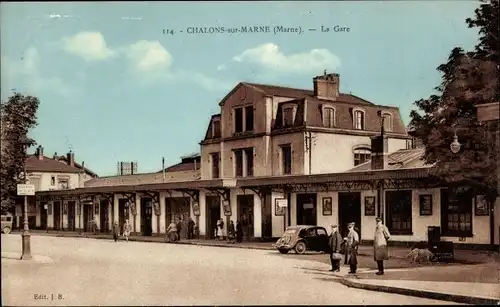 Ak Châlons-sur-Marne, Bahnhof