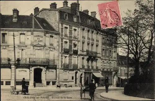 Ak Châlons-sur-Marne, Avenue de la Gare