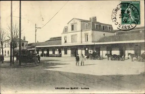 Ak Châlons-sur-Marne, Bahnhof