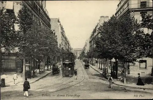 Ak Paris XVI Passy, Avenue Victor Hugo