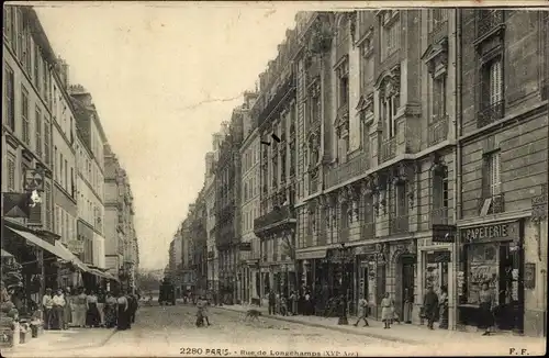 Ak Paris XVI, Rue de Longchamp