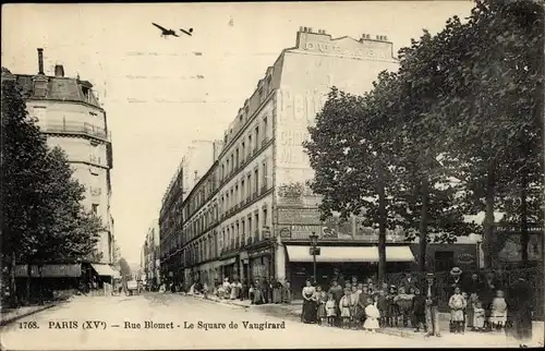 Ak Paris XV Vaugirard, Rue Blomet, Square de Vaugirard