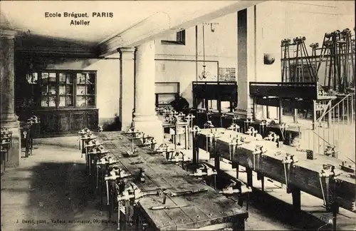 Ak Paris XV., Breguet-Schule, Werkstatt