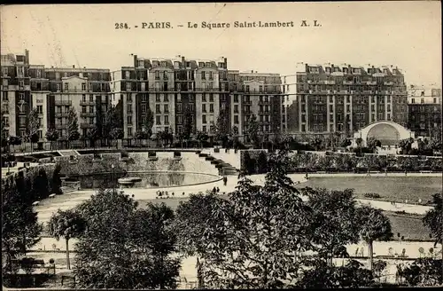 Ak Paris XV Vaugirard, Square Saint Lambert