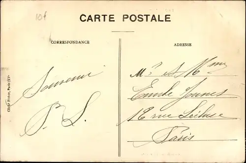 Postkarte Paris XV Vaugirard, Rue Héricart, Überschwemmung der Seine Januar 1910