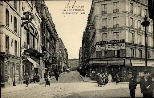 Ak Observatorium Paris XIV, Montparnasse, Rue d'Odessa, Hotel St. Malo