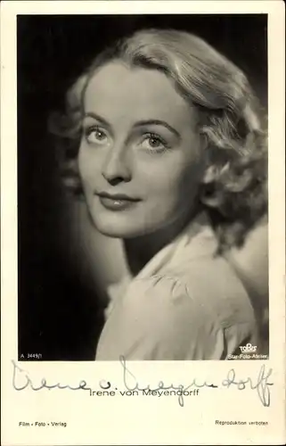 Ak Schauspielerin Irene von Meyendorff, Portrait, Autogramm