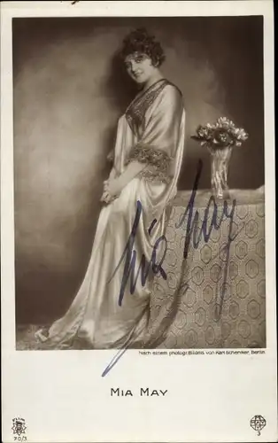 Ak Schauspielerin Mia May, Portait, Autogramm