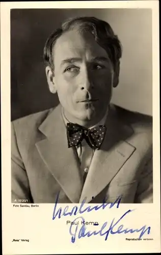 Ak Schauspieler Paul Kemp, Portrait, Autogramm