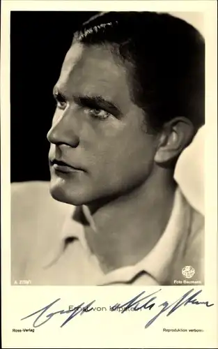 Ak Schauspieler Ernst von Klipstein, Ross Verlag A 2759 1, Terra Film, Portrait, Autogramm