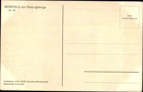 Ak Rehefeld Zaunhaus Altenberg im Erzgebirge, Totalansicht