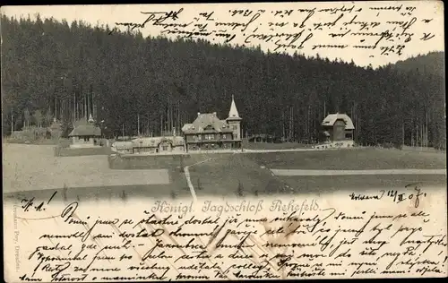 Ak Rehefeld Zaunhaus Altenberg im Erzgebirge, Königliches Jagdschloss