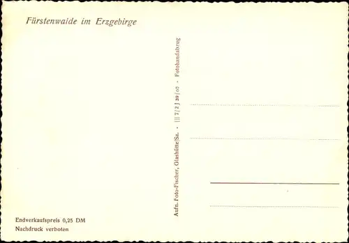 Ak Fürstenwalde Geising Altenberg Erzgebirge, Ortsansicht