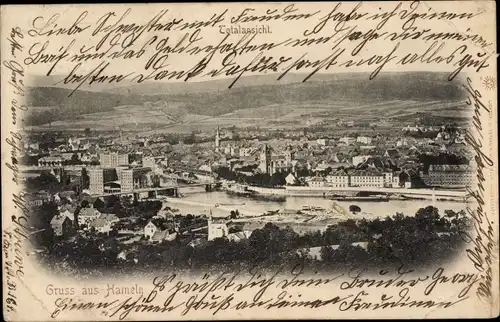 Ak Hameln an der Weser Niedersachsen, Totalansicht
