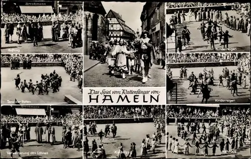 Ak Hameln an der Weser Niedersachsen, Spiel vom Rattenfänger, Kinderreigen, Kehraus, Kinderzug