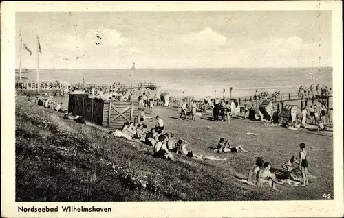 Ak Wilhelmshaven an der Nordsee, Strand