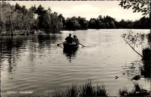 Ak Gifhorn in Niedersachsen, Heidesee, Ruderboot